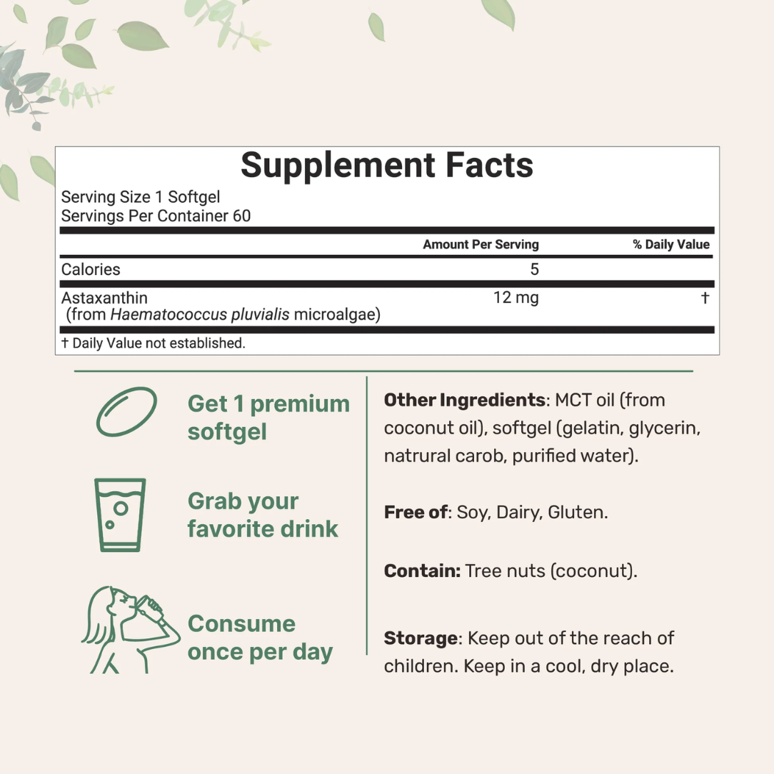 Astaxanthin Softgels 12mg